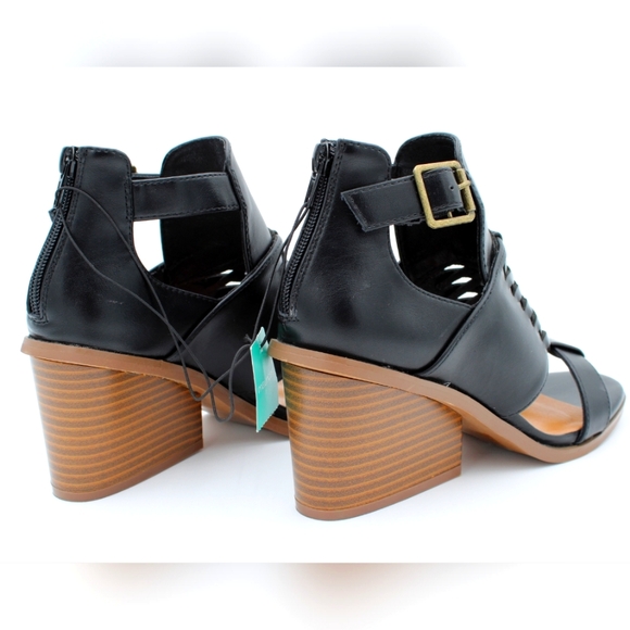 Women's Wedge Sandal, Black/Tan (Size 6.5, NWT) - Picture 5 of 10